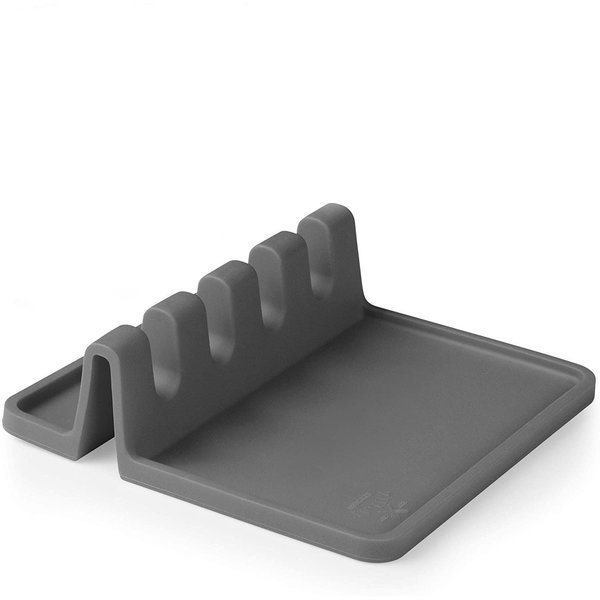 Zulay Kitchen Zulay Utensil Rest w Drip Pad Silicone  Dark Grey ZULB07PVBS863